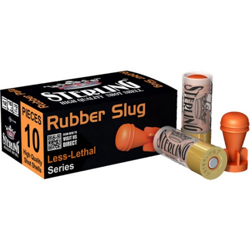 STERLING 12GAUGE RUBBER SLUG LESS LETHAL (10)